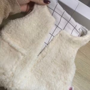Gilet sans manches réversible 2/3 ans, en bouclette et coton
