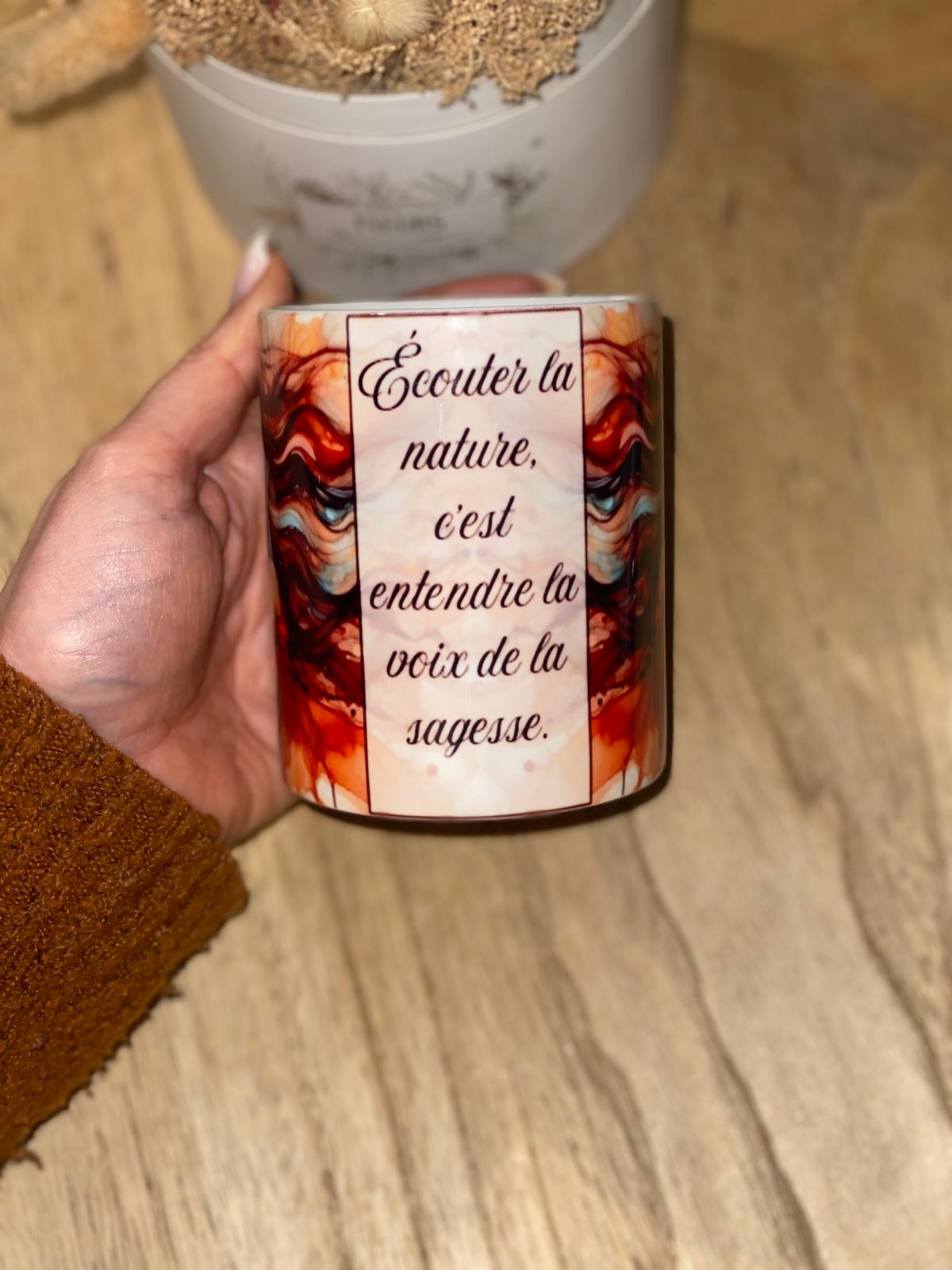 Tasse “Écouter la nature, c’est entendre la voix de la sagesse” – Image 2